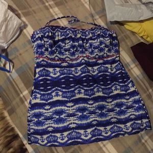 Tribal print swim top